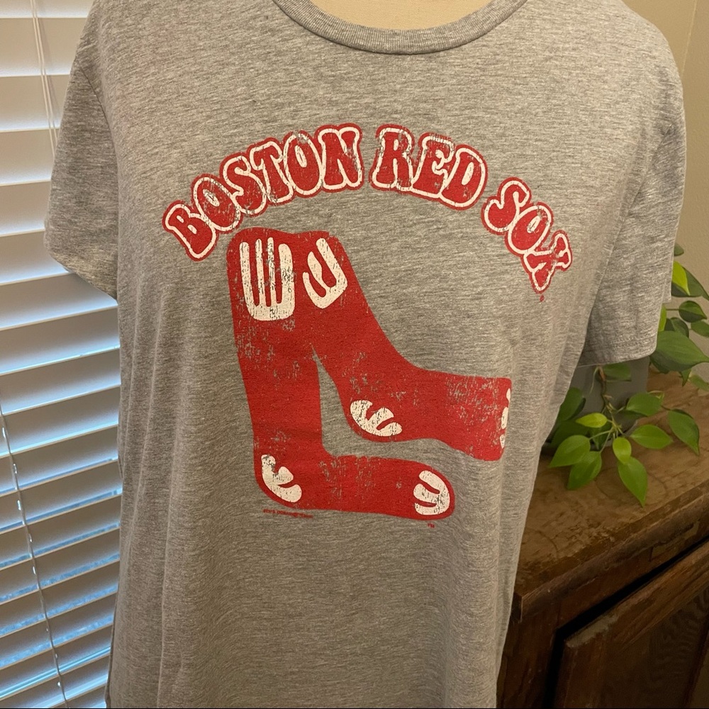 Boston Red Sox MLB Heather Grey Shirt - Distressed Sock Logo XL